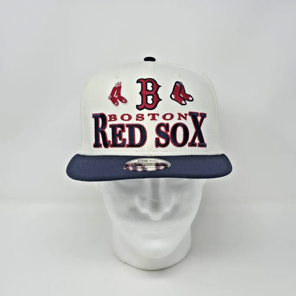 New Era 9Fifty Boston Red Sox MLB White Archive Adjustable Snapback Hat Cap Mens